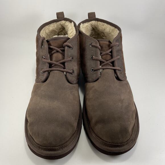 UGG Neumel Chukka Boot Lace Up Burnt Cedar Brown Distressed 1163110 Mens Size 13 - Picture 3 of 11
